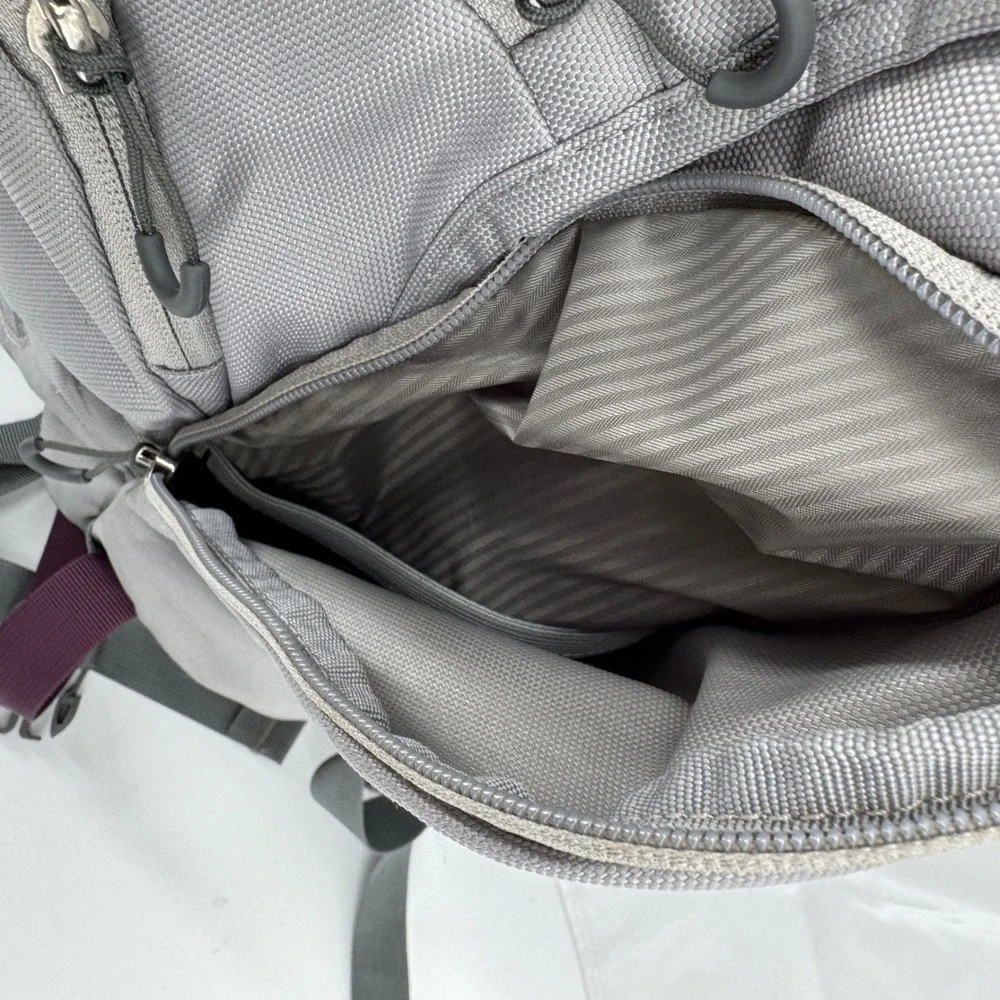 Osprey Flap Jill Pack Backpack Gray Purple Laptop Sleeve Hiking Travel